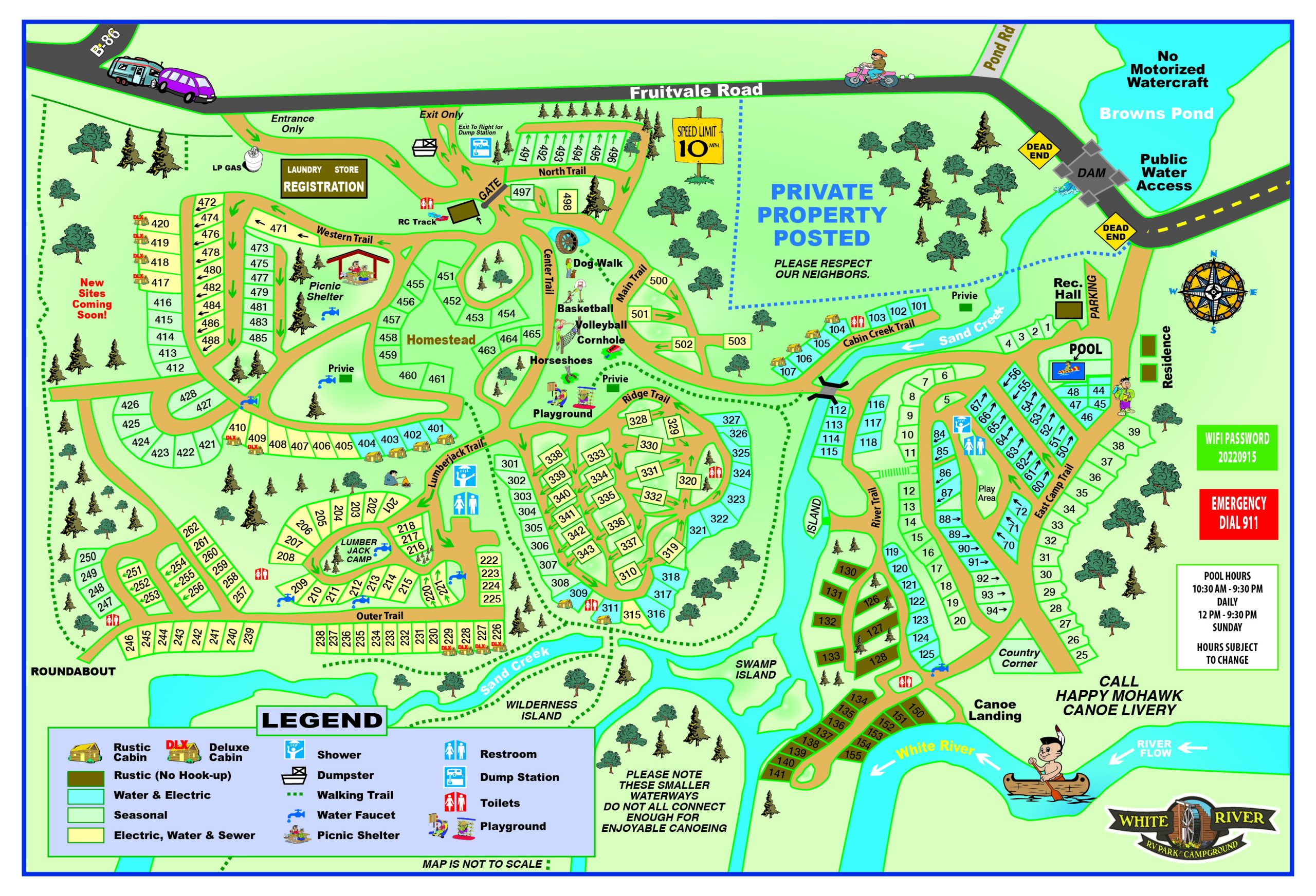Campground map for White River RV Park & Campground in Montague, Michigan